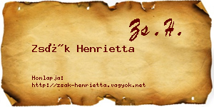 Zsák Henrietta névjegykártya