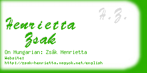 henrietta zsak business card