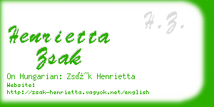 henrietta zsak business card